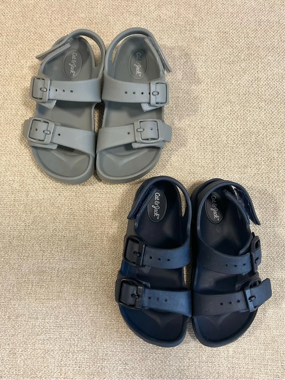 Cat & Jack EVA Footbed Sandals Lot Toddler Size 9 | Gray & Navy | Water-Friendly